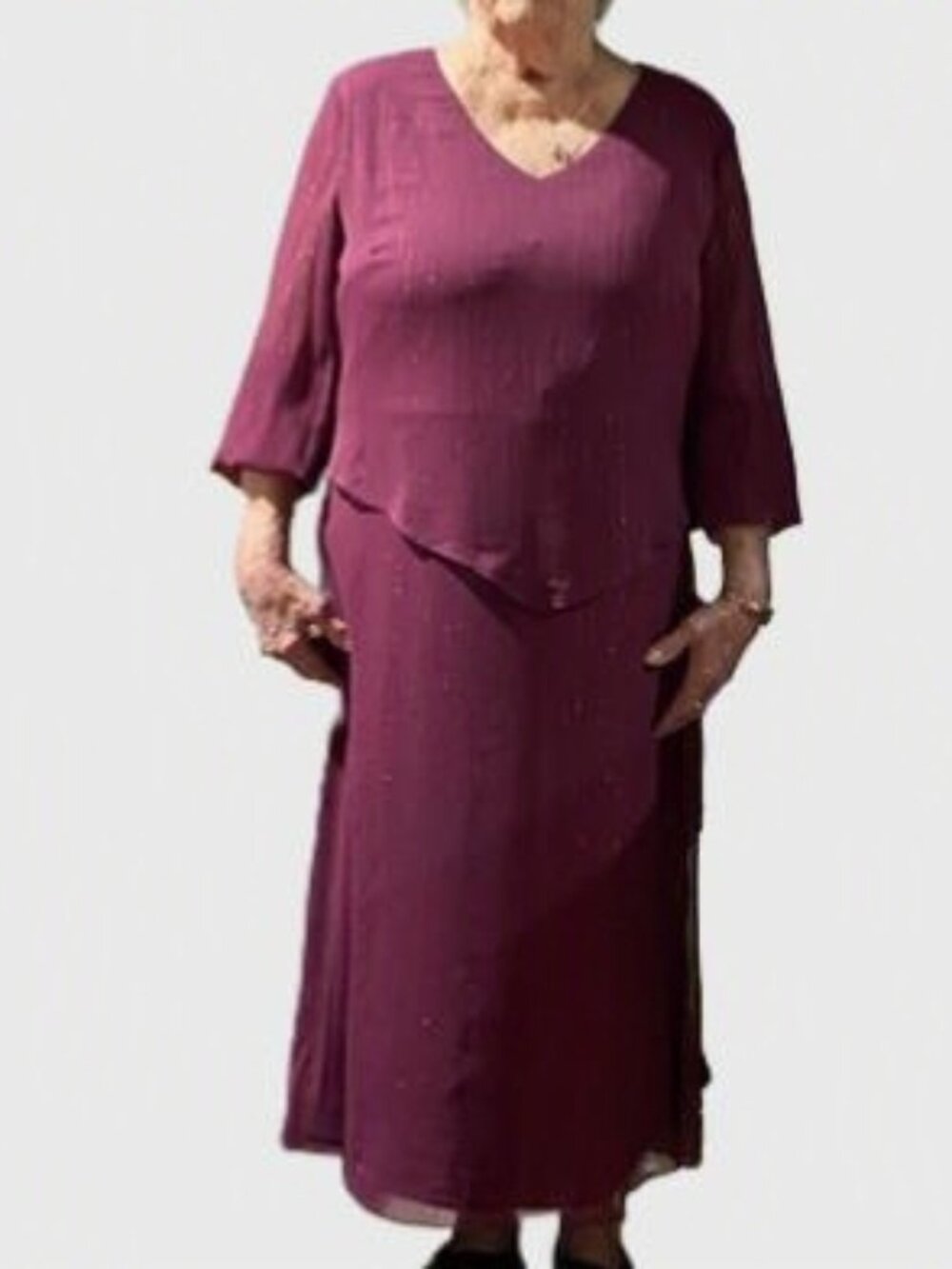 Elegant Wine Midi Dress